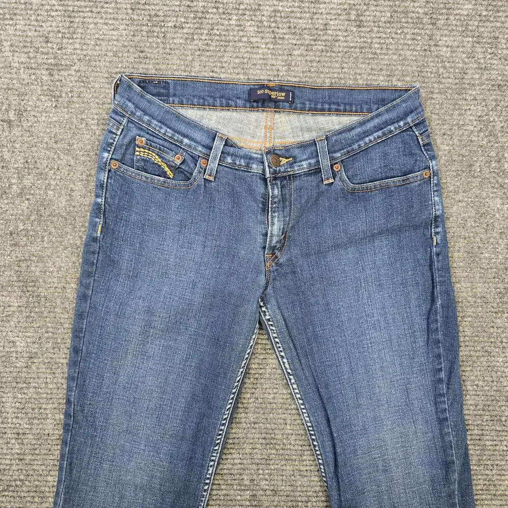 Levi's 524 Too Superlow Jeans Womens 14M 31x31 Blue Bootcut Low Rise Stretch Y2K - Picture 4 of 7